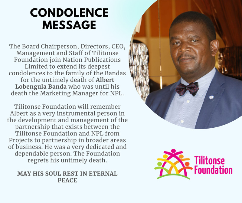 Condolence of Albert Lobengula Banda